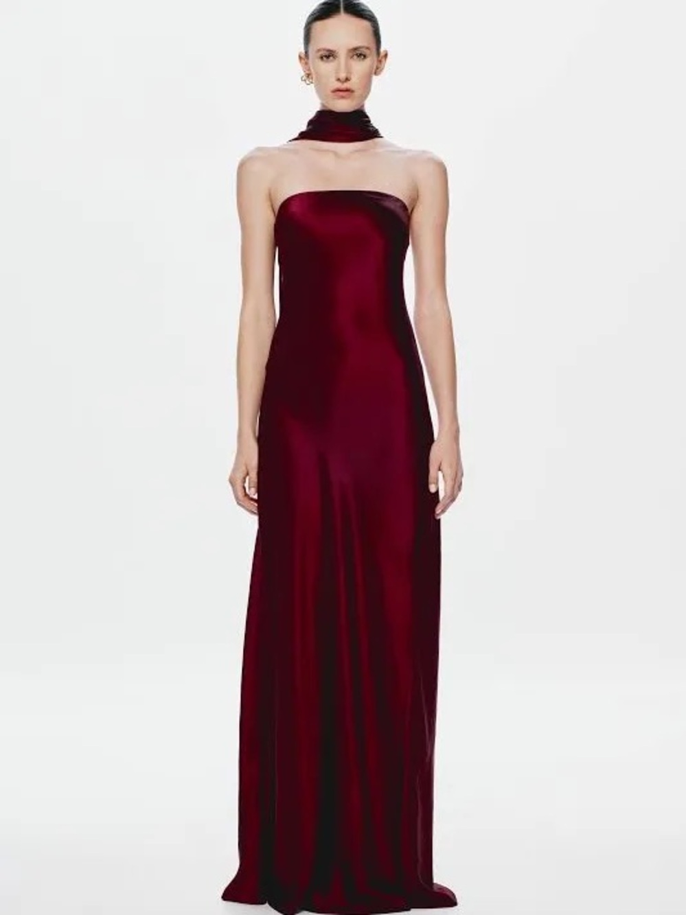 Misha Lilia satin dress burgundy